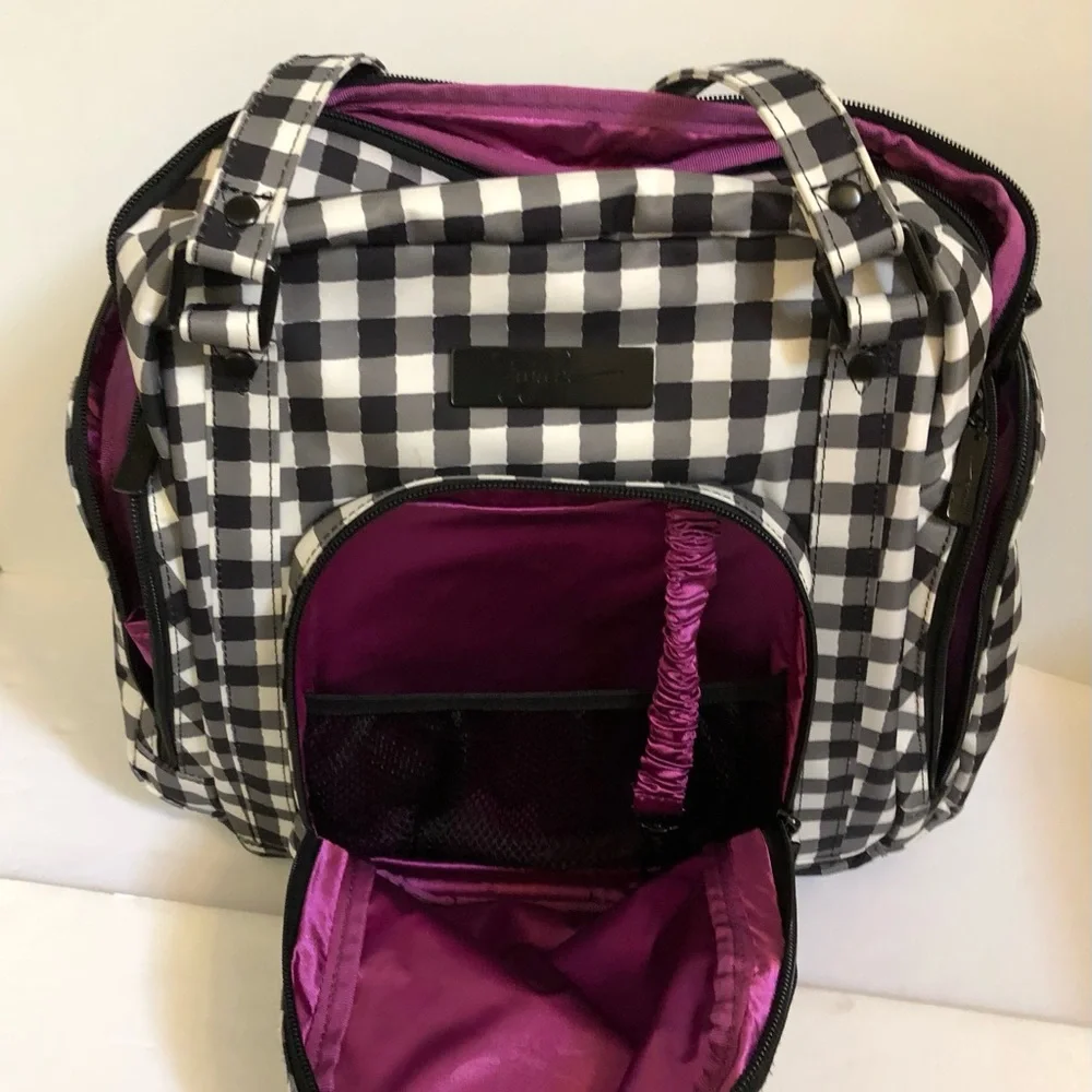 Ju-Ju-Be Black and White Gingham Baby Bag